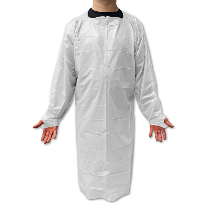 Virgin CPE Gown, 79"*45". Individual packed. 50 units/case