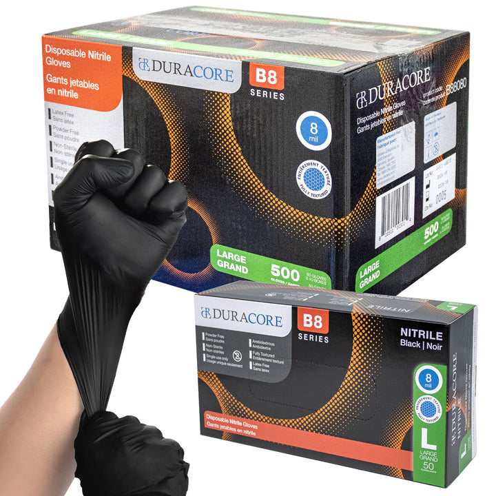 Duracore B8 Series Nitrile Gloves - 8 Mil, 500 Gloves Per Case