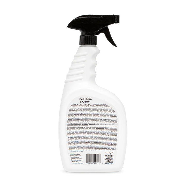 EnviroFresh Pet Stain & Odor Remover 950ml, Fresh Scent - 8 Bottles Per Case