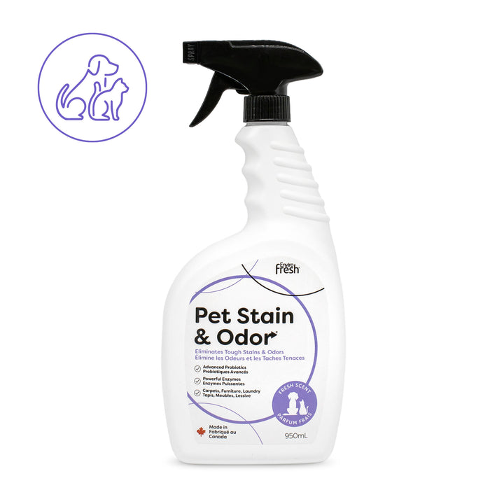 EnviroFresh Pet Stain & Odor Remover 950ml, Fresh Scent - 8 Bottles Per Case
