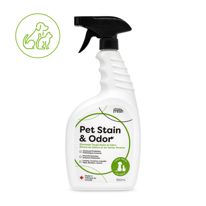 EnviroFresh Pet Stain & Odor Remover 950ml, Linen Fresh - 8 Bottles Per Case