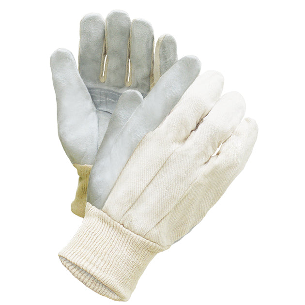 RONCO Split Leather Palm Clute Cut, Knitwrist; 144 Pairs Per Case (Case of 12 Bags x 12 Pairs Per Bag)