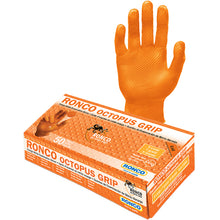 Load image into Gallery viewer, Ronco Octopus Grip, Orange Nitrile Examination Glove (6 mil); 50/box,10 boxes per Case
