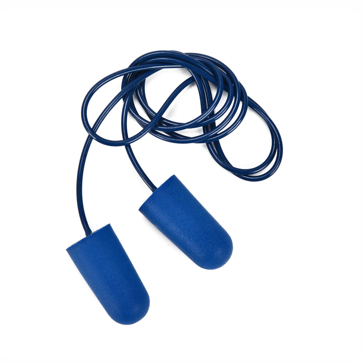LittleEar® Metal Detectable Foam Earplugs, Corded, Blue; 100 pairs/box