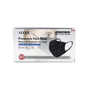 Premium Nixxie Protection™ Black Disposable Masks; 50/box