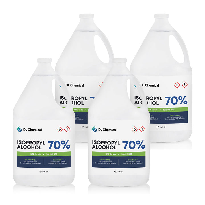 DL Chemical 70% Isopropyl Alcohol, USP Grade (4L x 4 Pack)