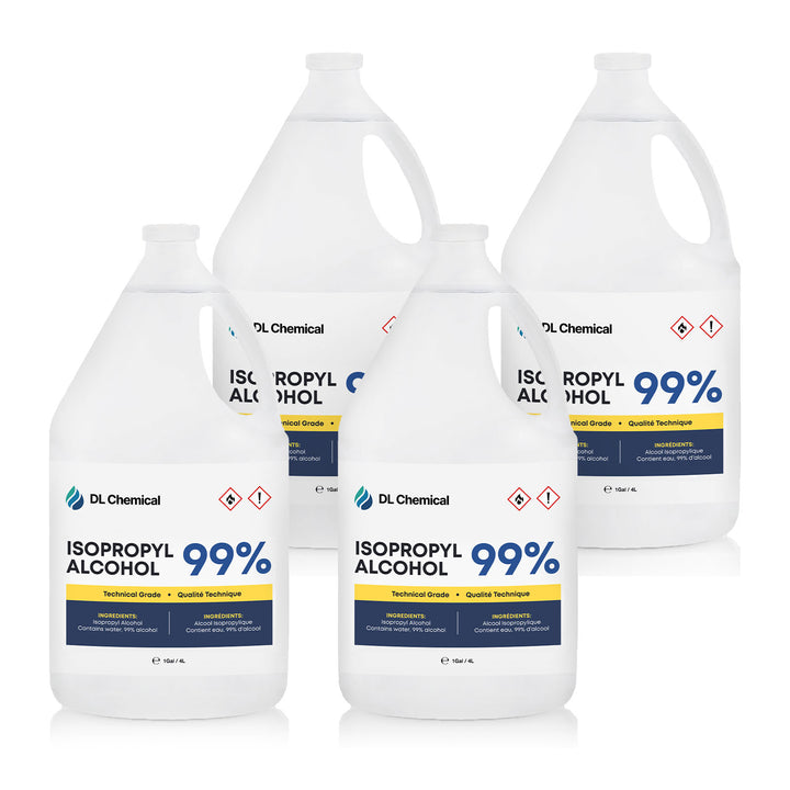 DL Chemical 99% Isopropyl Alcohol, Tech Grade (4L x 4 Pack)