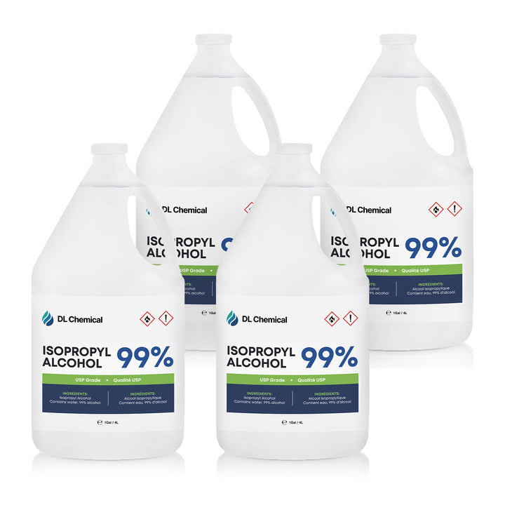 DL Chemical 99% Isopropyl Alcohol, USP Grade (4L x 4 Pack)