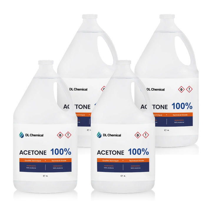 DL Chemical Acetone Tech Grade 100% (4L x 4 Pack)