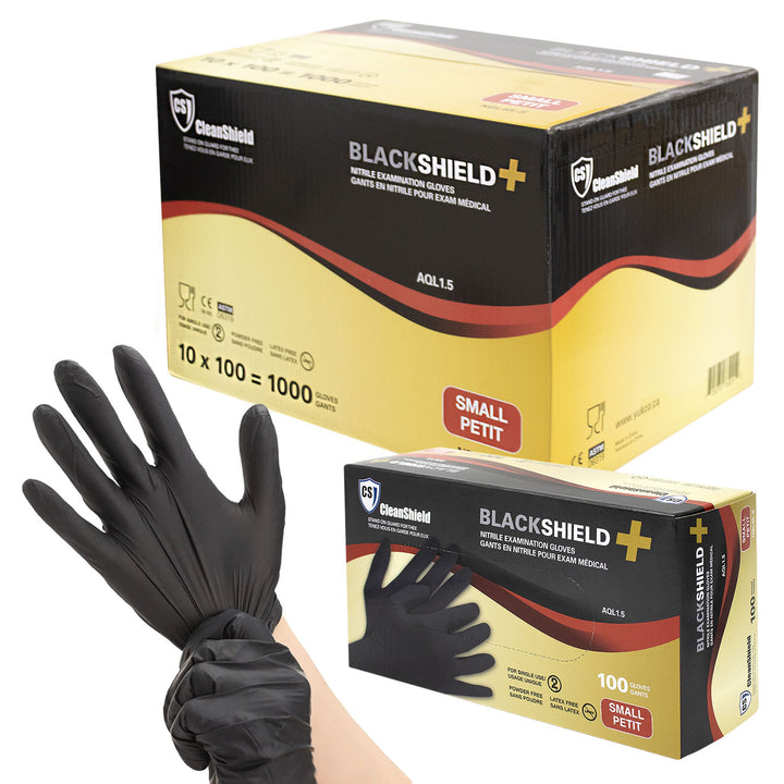 BlackShield+ Nitrile Examination Gloves. 6MIL - Case of 1000 Gloves