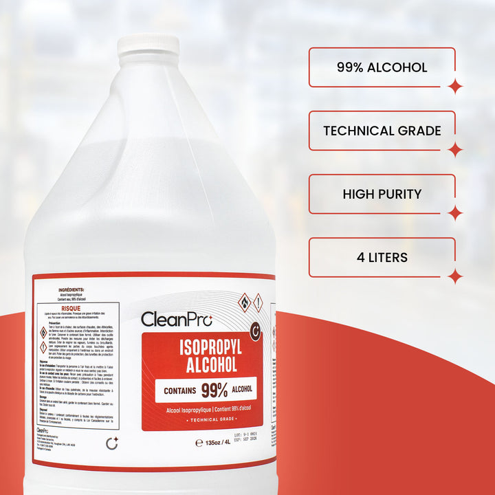 CleanPro 99% Isopropyl Alcohol 4L (4L x 4 Pack)