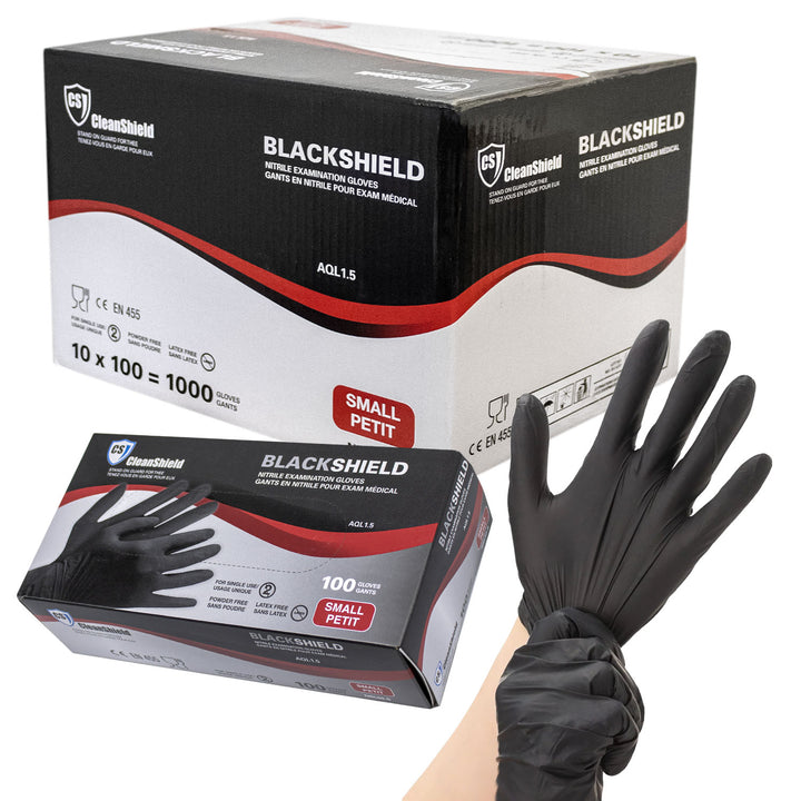 BlackShield Nitrile Examination Gloves. 5MIL - Case of 1000 Gloves