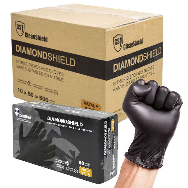 DiamondShield Nitrile Examination Gloves. 8MIL - Case of 500 Gloves