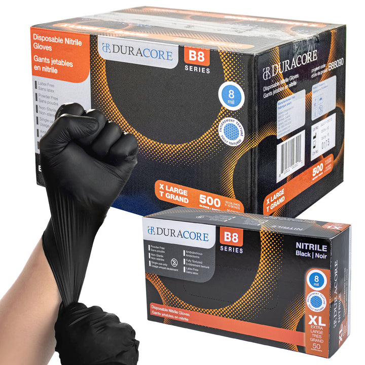 Duracore B8 Series Nitrile Gloves - Blue, 500 Gloves Per Case