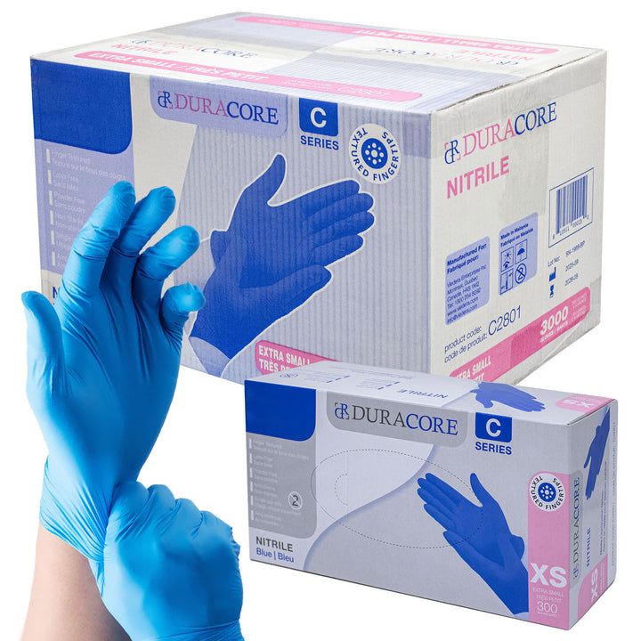 Duracore C Series Nitrile Gloves - Blue, 3000 Gloves Per Case