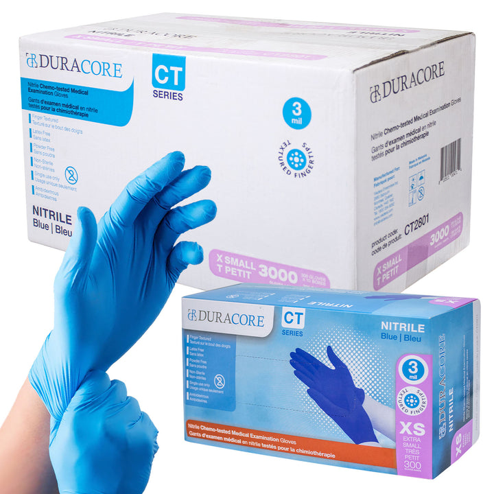Duracore C Series Nitrile Gloves - Blue, 3000 Gloves Per Case
