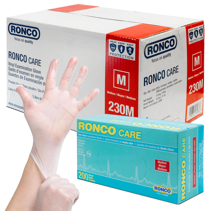 RONCO CARE™ Vinyl Examination Glove (3 mil); 200/box