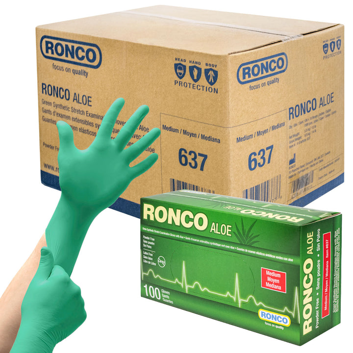 RONCO ALOE Synthetic Stretch Disposable Glove (5 mil); 100/box