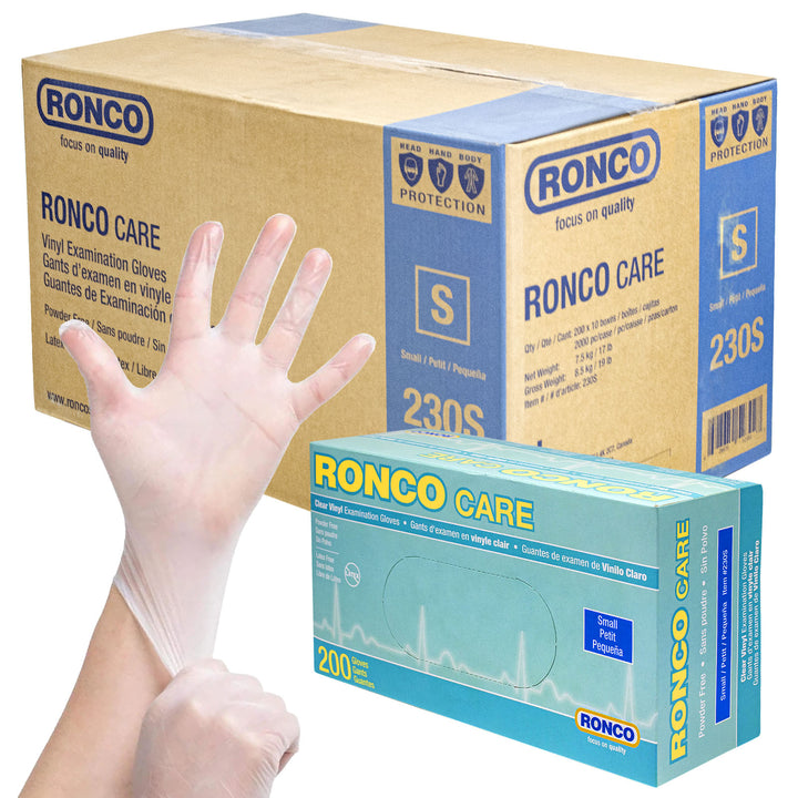 RONCO CARE™ Vinyl Examination Glove (3 mil); 200/box