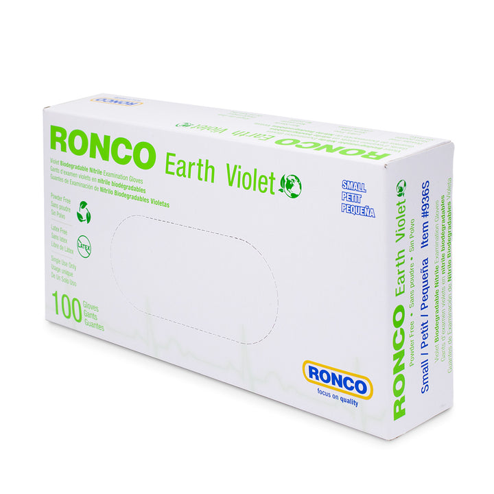 RONCO Earth Biodegradable Nitrile Examination Glove (3 mil); 100/box