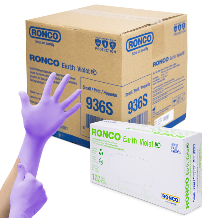 RONCO Earth Biodegradable Nitrile Examination Glove (3 mil); 100/box