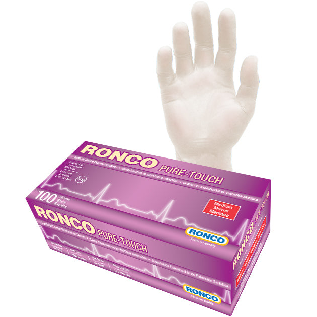 RONCO PURE-TOUCH® Synthetic Stretch Examination Glove (5 mil); 100/box, 10 boxes per Case