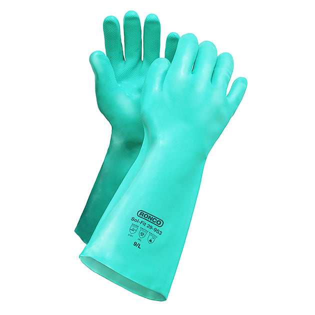 RONCO SOL-FIT™ Nitrile Reusable Glove (22 mil); 15 inch; 36 Pairs Per Case (Case of 6 Bags x 6 Pairs Per Bag)