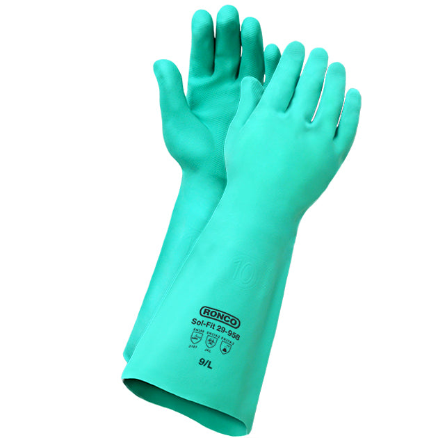 RONCO SOL-FIT™ Nitrile Reusable Glove (22 mil); 18 inch; 36 Pairs Per Case (Case of 6 Bags x 6 Pairs Per Bag)