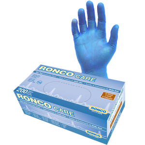 RONCO CARE™ Blue Vinyl Examination Glove (3 mil);295 series; 200/box