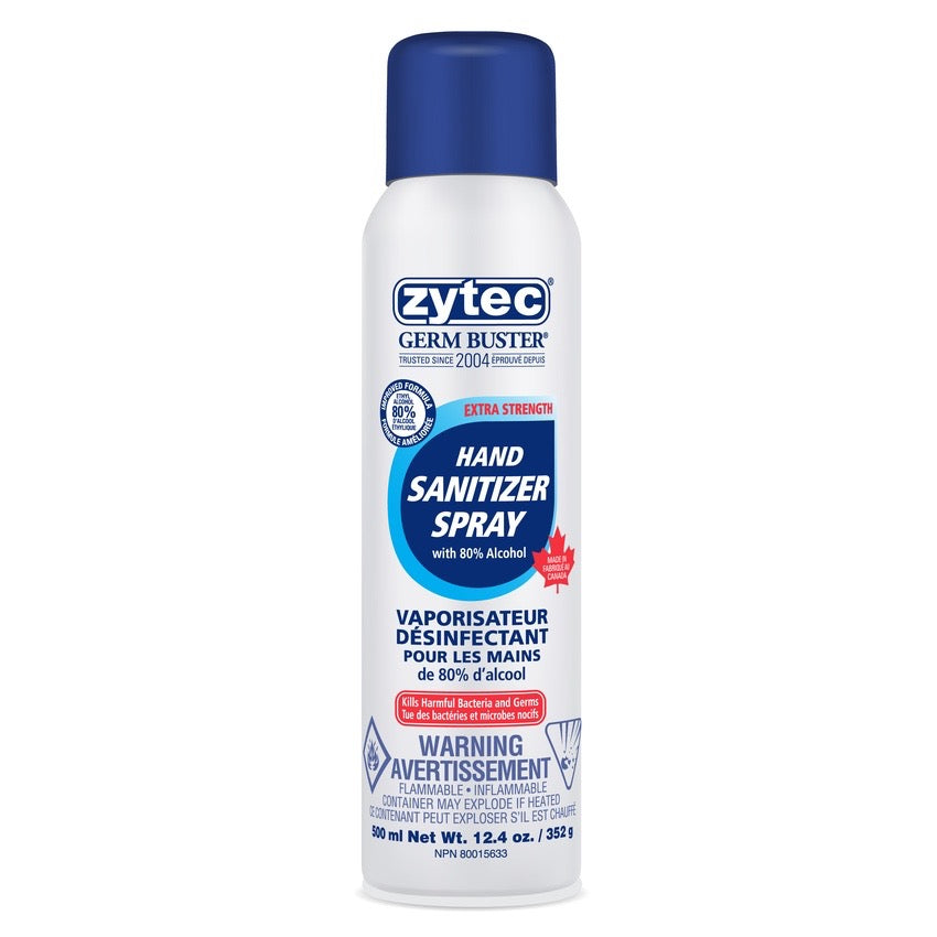 Zytec® Germ Buster® Extra Strength Hand Sanitizer Spray with 80% Alcohol Disinfectant 500ml 352 g
