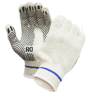 RONCO Poly/Cotton String Knit Glove With PVC Dots; 12 pairs/bag