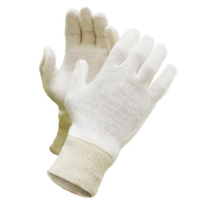 RONCO Cotton Inspection Glove Knitwrist; 24 pairs/bag