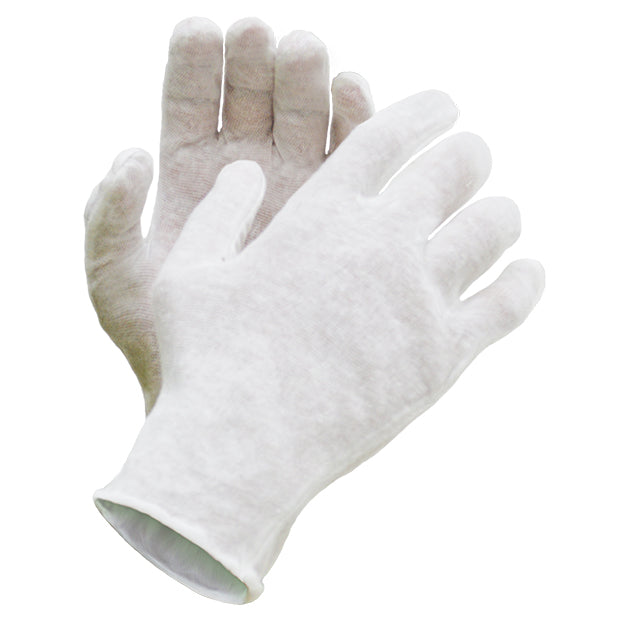 RONCO Cotton Inspection Glove Unhemmed; 24 pairs/bag