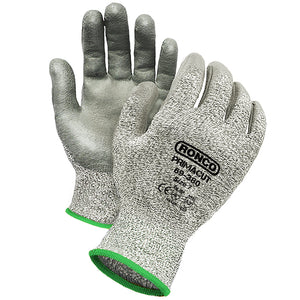 RONCO PrimaCut™ 69-380 PU Palm Coated HPPE Glove Cut Level: CE 3 / ANSI 2 (Previously known as Defensor); 6 pairs/bag