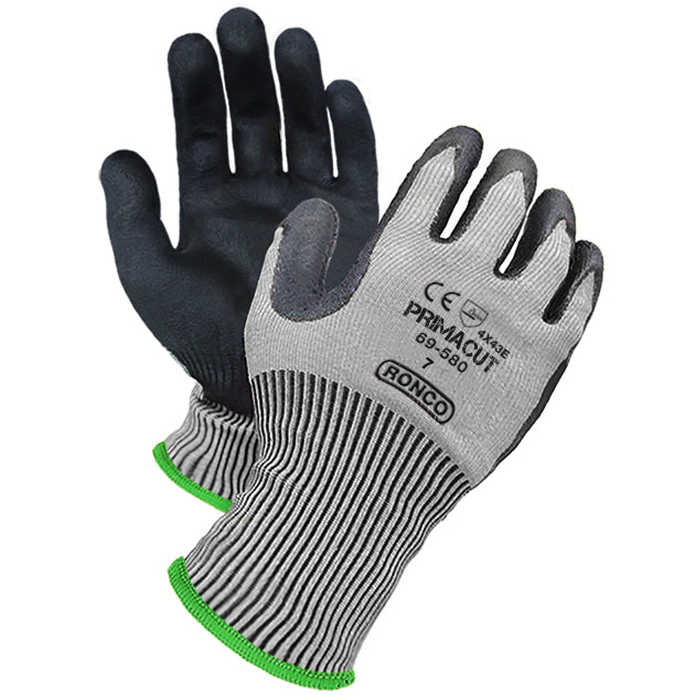 RONCO PrimaCut™ 69-580 PU Palm Coated HPPE Glove Cut Level: CE 5 / ANSI 4 (Previously known as Defensor);  48 Pairs Per Case (Case of 8 Bags x 6 Pairs Per Bag)