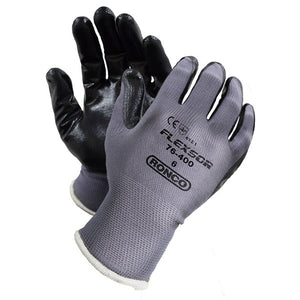 RONCO FLEXSOR™ 76-400 Nitrile Palm Coated Nylon Glove; 12 pairs/bag