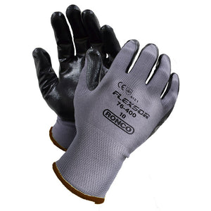 RONCO FLEXSOR™ 76-400 Nitrile Palm Coated Nylon Glove; 12 pairs/bag