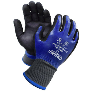 RONCO Flexsor™ 76-625 Fully Coated Glove With Sandy Nitrile Palm Coating 13 gauge nylon seamless knitted shell; 12 pairs/bags