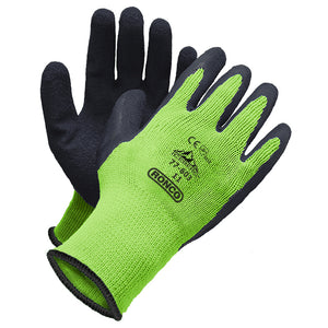 RONCO Iceberg™ 77-603 HiViz Latex Palm Coated Glove; 72 Pairs Per Case (Case of 12 Bags x 6 Pairs Per Bag)