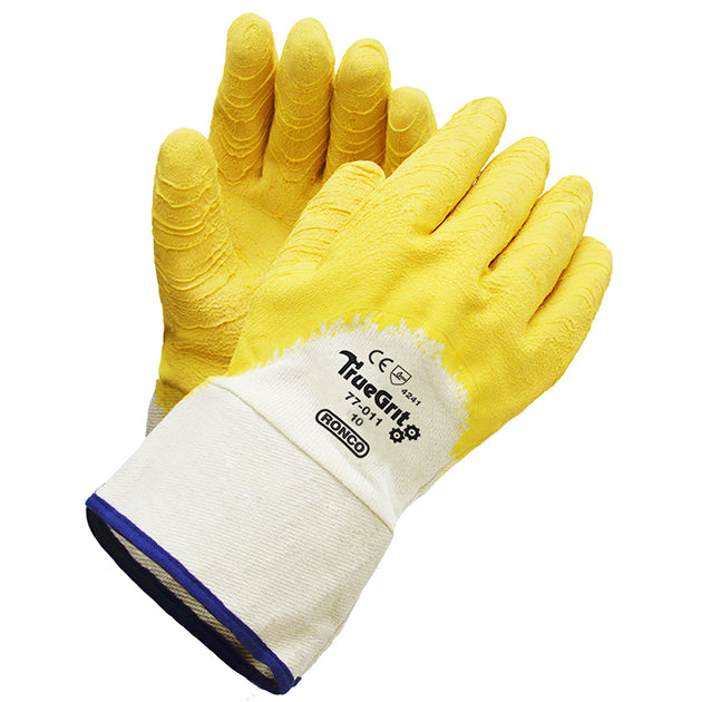 RONCO TRUE GRIT™ Crinkle Latex Dipped Glove  *Special ; 72 Pairs Per Case (Case of 12 Bags x 6 Pairs Per Bag)