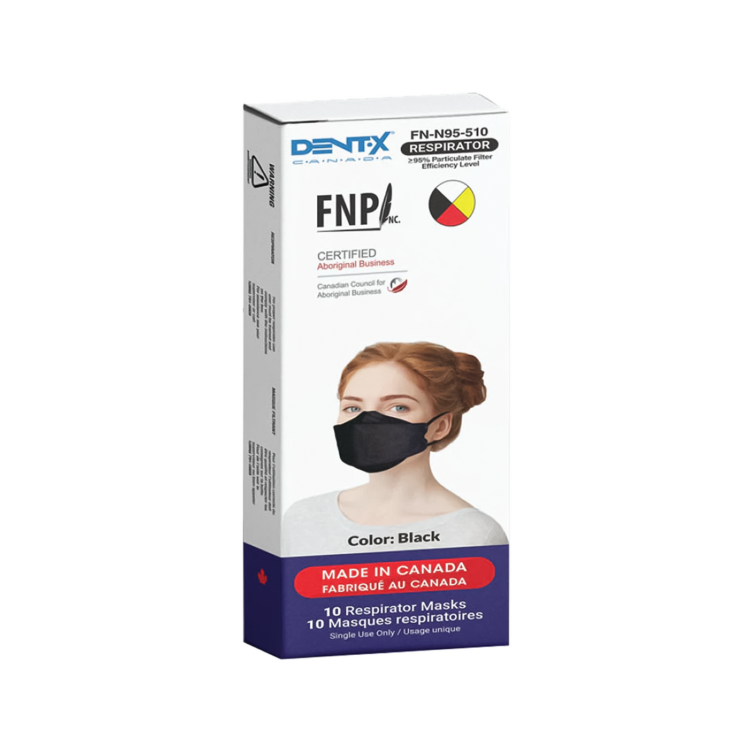 N95 Black FN-N95-510 Respirator Mask Made in Canada by Dent-X