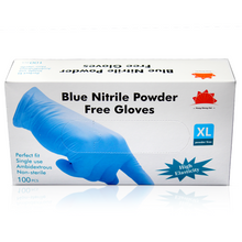 Load image into Gallery viewer, Blue Nitrile Powder Free Gloves, Size XL 100 gloves/box
