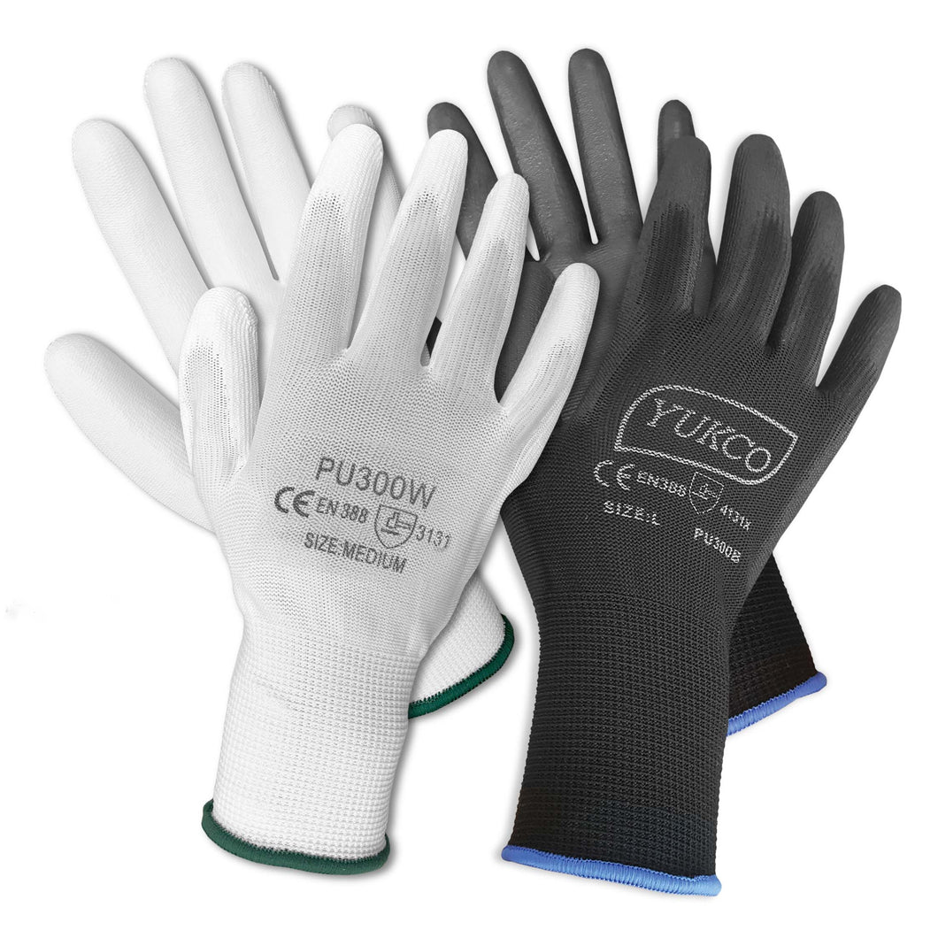 PU 1/2 Coated Nylon Gloves  12 pairs/bag