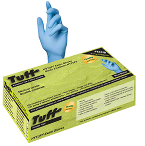 Wayne Tuff® Hytuff Hybrid Blue Vinyl/Nitrile Vitrile Exam Gloves 100 gloves/box