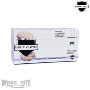 Wrap Tite Shield Gloves Powder-Free Disposable Vinyl Gloves (100pcs/Box)