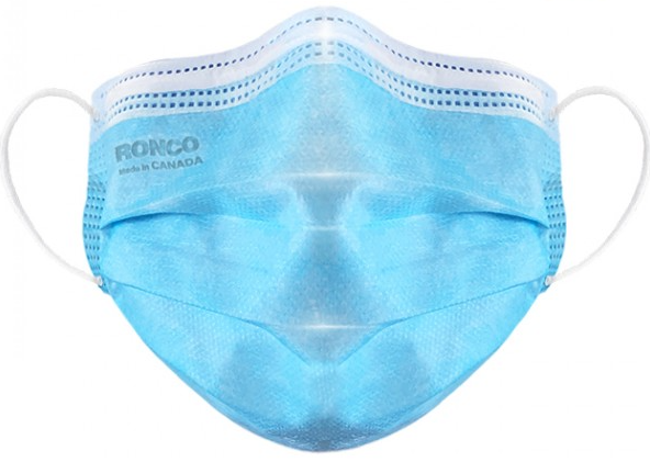 PRO-TEC 3 ply Pleated Masks, ASTM Level-2  Fiberglass Free by RONCO 5622