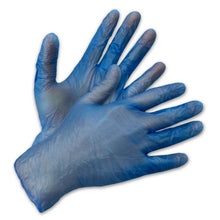 Load image into Gallery viewer, BlueVmax Vinyl Examination Gloves. 4 MIL 100/box
