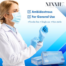 Load image into Gallery viewer, Premium Nixxie Protection™ Blue Disposable Gloves; 100/box
