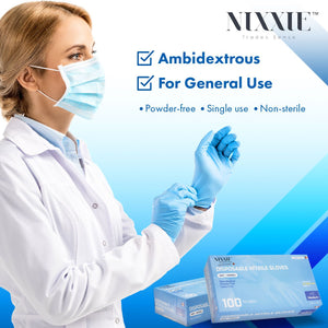 Premium Nixxie Protection™ Blue Disposable Gloves; 100/box