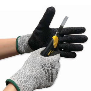 Latex Coated Palm, Cut-Resistance Gloves. Level 5. 12 pairs/bag